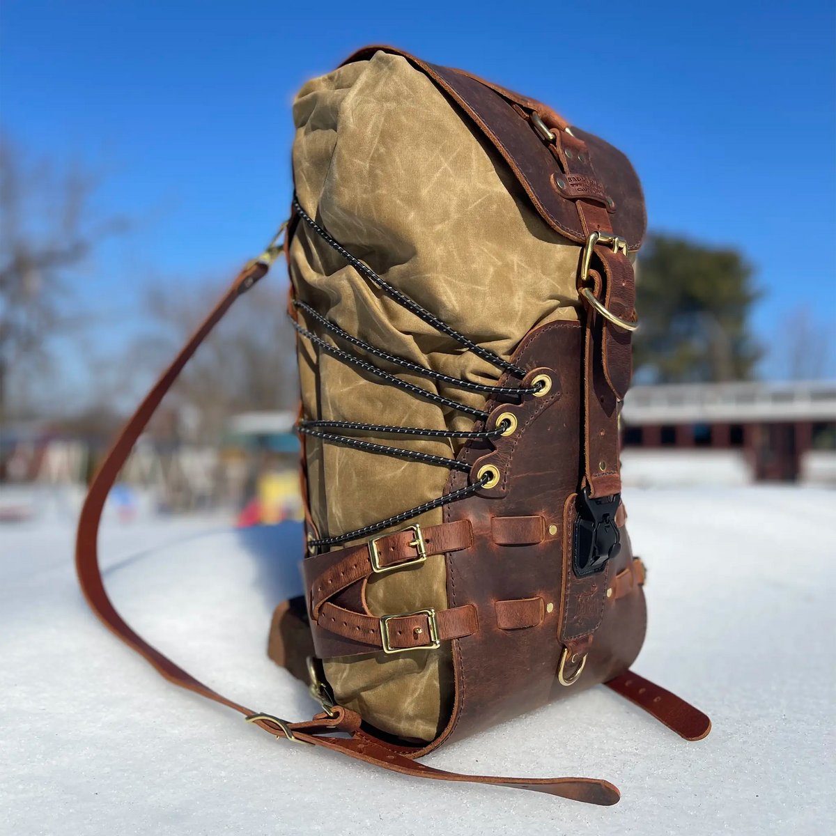 1-of-1 EXCLUSIVE: USB01S Sissy Bar Backpack (Buffalo & Waxed Canvas)