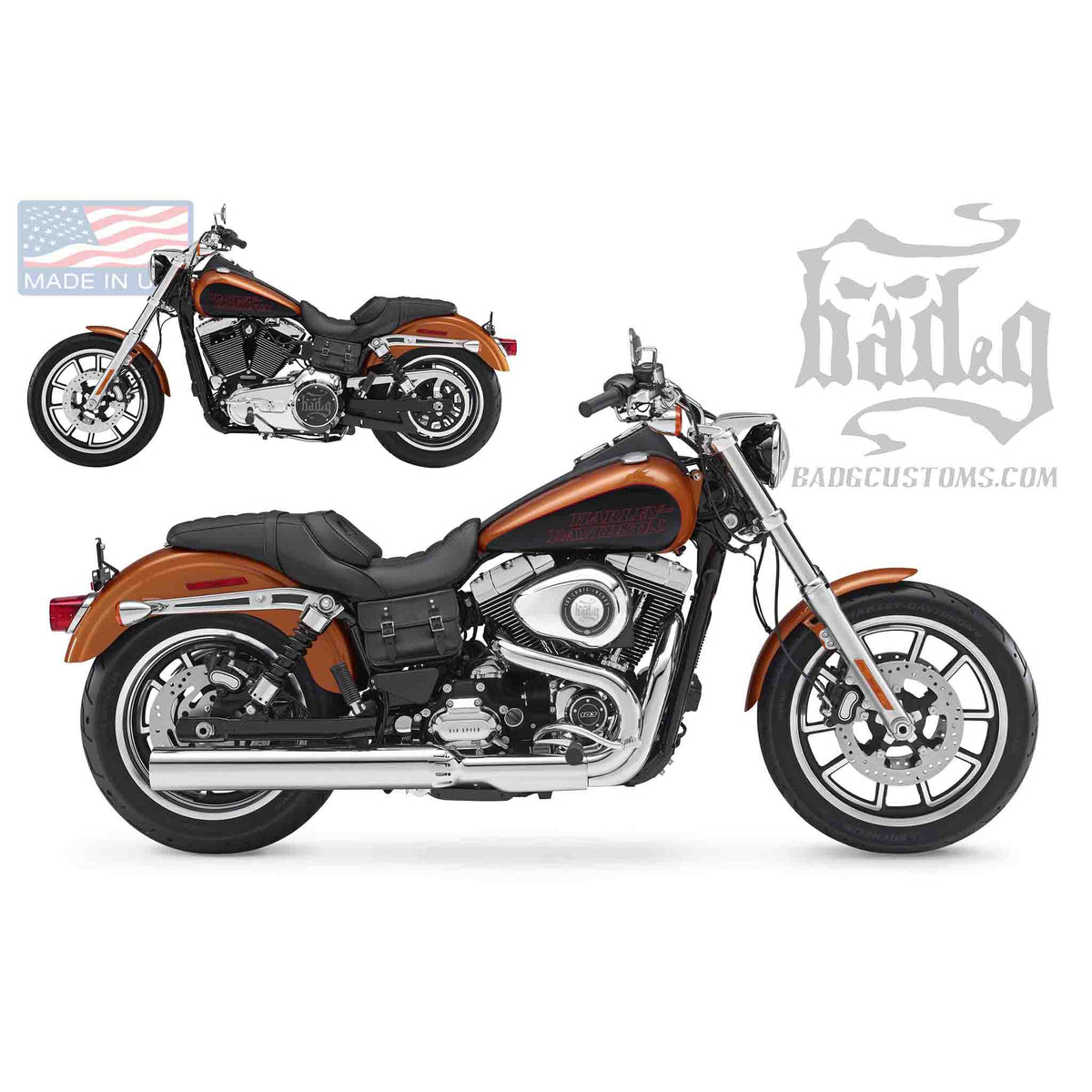Upgrade your Harley-Davidson® Dyna with the DTU03 Dyna Throw Under Seat Bags. Hand crafted in USA with premium leather and top quality hardware. Durable and stylish, it's the perfect fit for your motorcycle.
