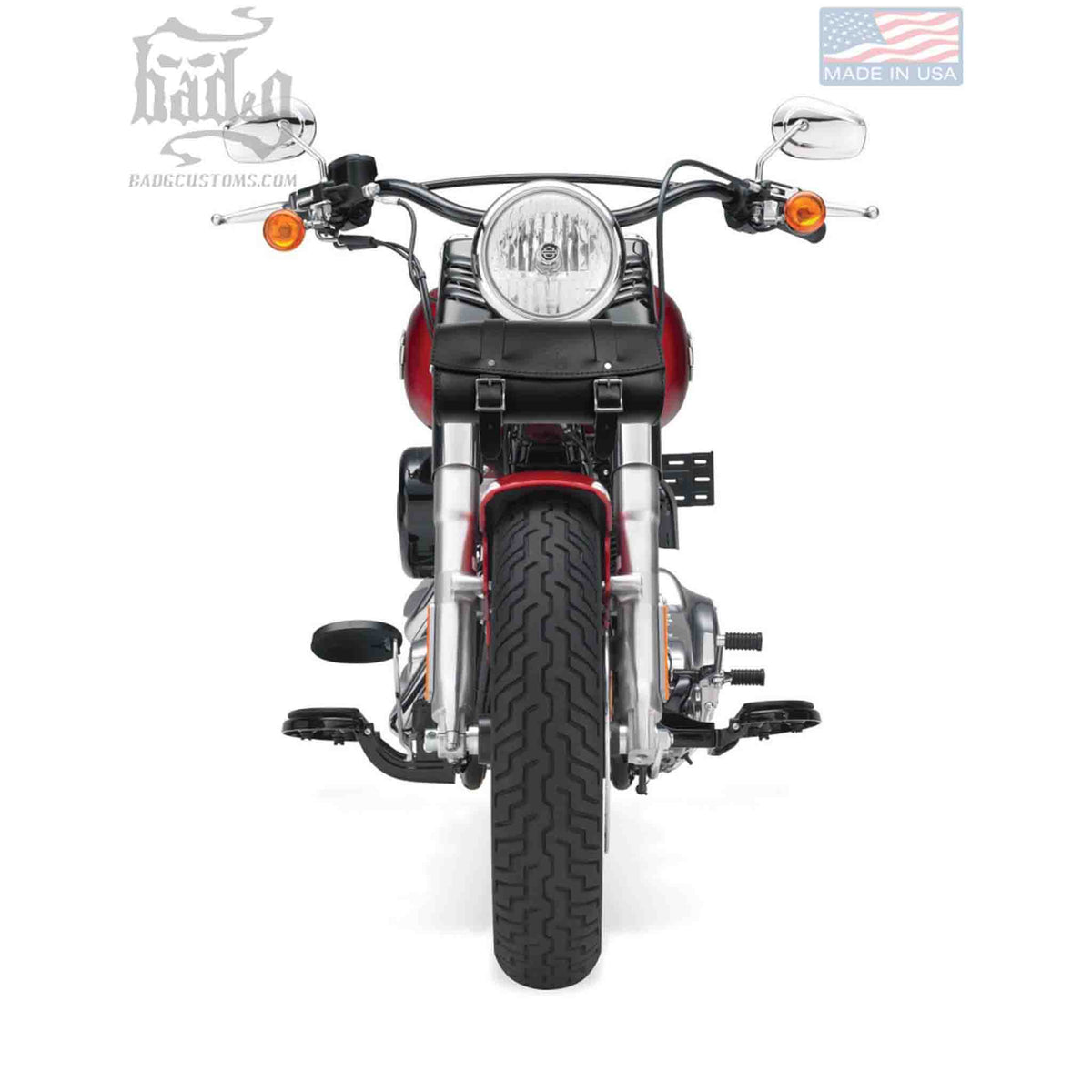 Upgrade your ride with the MT01 tool roll / fork bag. Hand crafted in USA with premium leather and top quality hardware. Durable and stylish, it's the perfect fit for your motorcycle.
