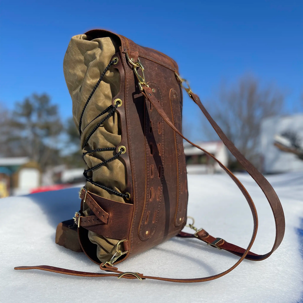 1-of-1 EXCLUSIVE: USB01S Sissy Bar Backpack (Buffalo & Waxed Canvas)