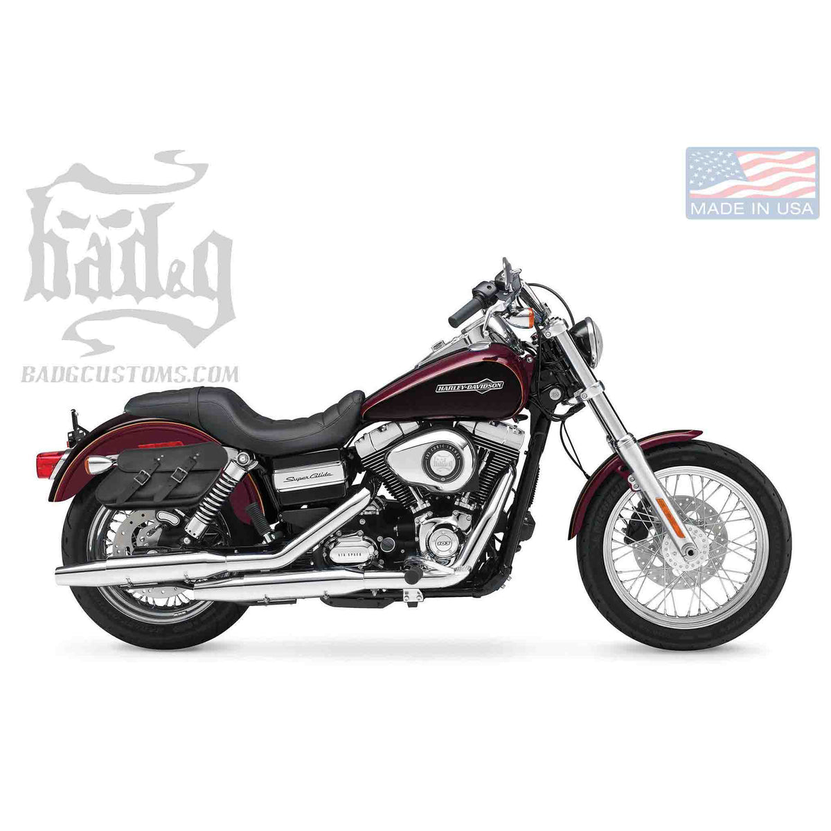 Upgrade your Harley-Davidson® Dyna with the DR04 Dyna Right Side Solo Bag. Hand crafted in USA with premium leather and top quality hardware. Durable and stylish, it's the perfect fit for your motorcycle.