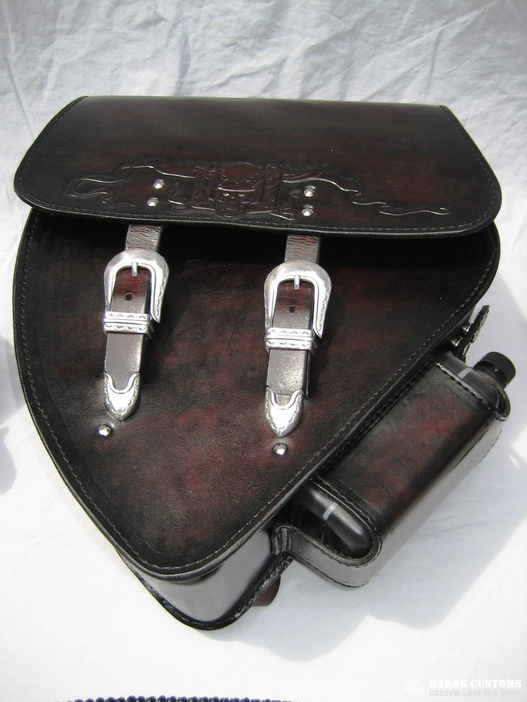 RTW PROVEN: Custom Hand-Tooled Seat & Saddlebags Set | Harley-Davidson Panhead