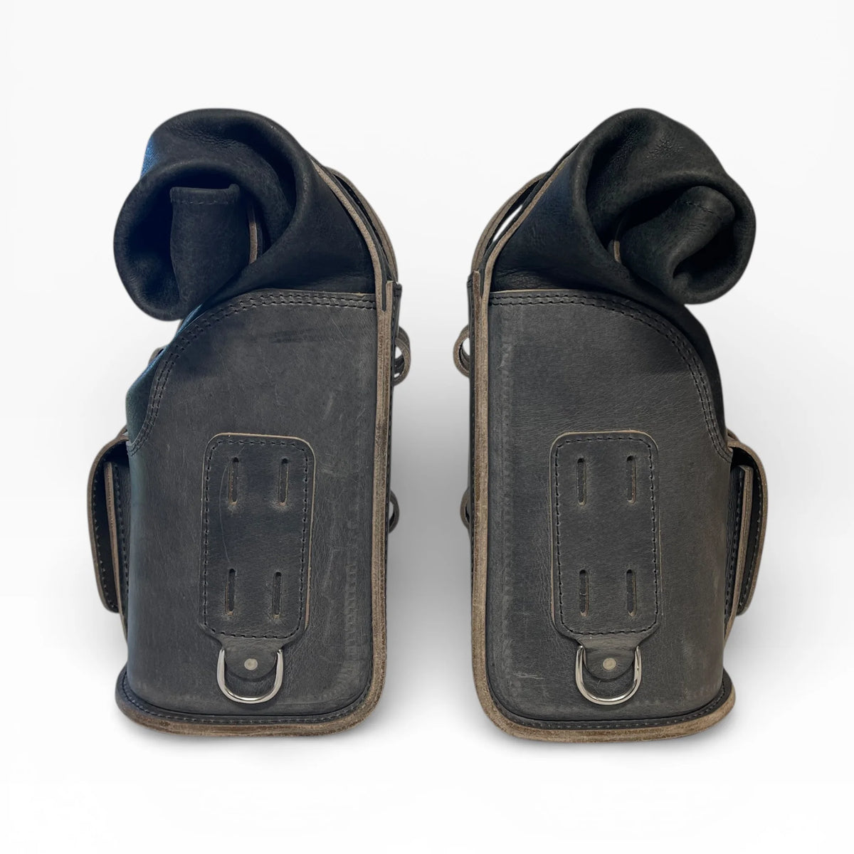 Universal Leather Rolltop Panniers / Saddlebags - TBP02 (Pair)